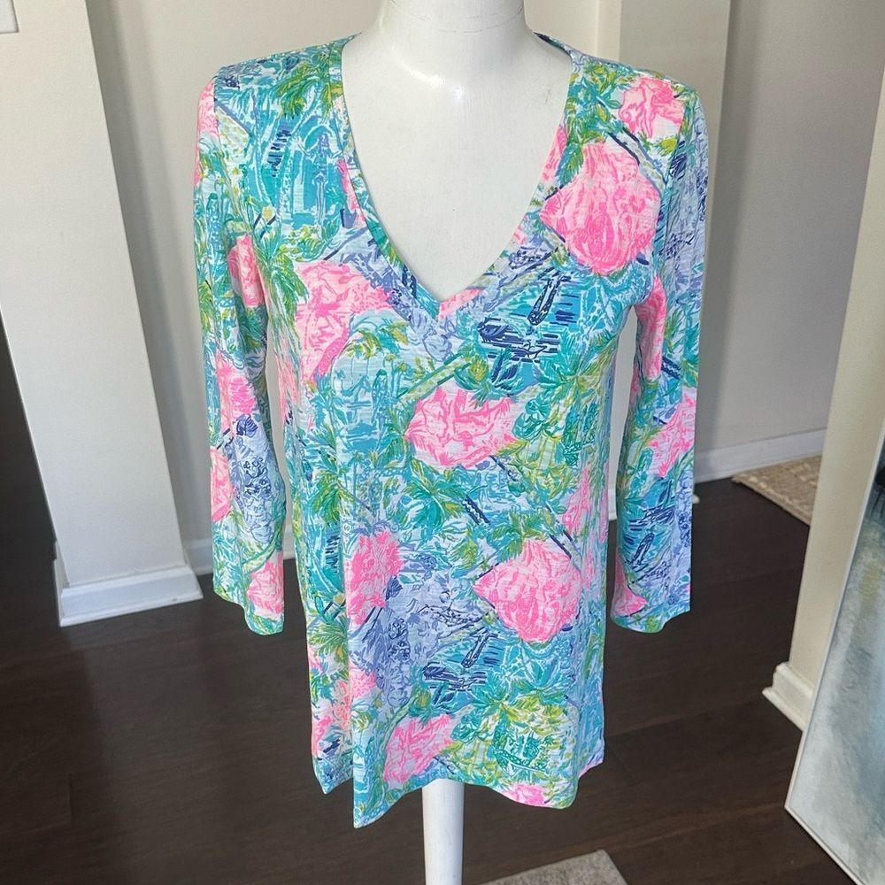 Lilly Pulitzer Pima Cotton V-Neck Top S